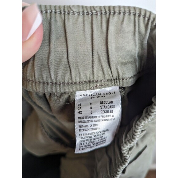 American Eagle Stretch High waisted Drawstring Pants Size 2 Regular Soft Pockets - Picture 11 of 12